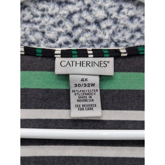 Catherines Cardigan Size 4X Geometric Lightweight Boho Artsy Stretch Open Front - Picture 10 of 10